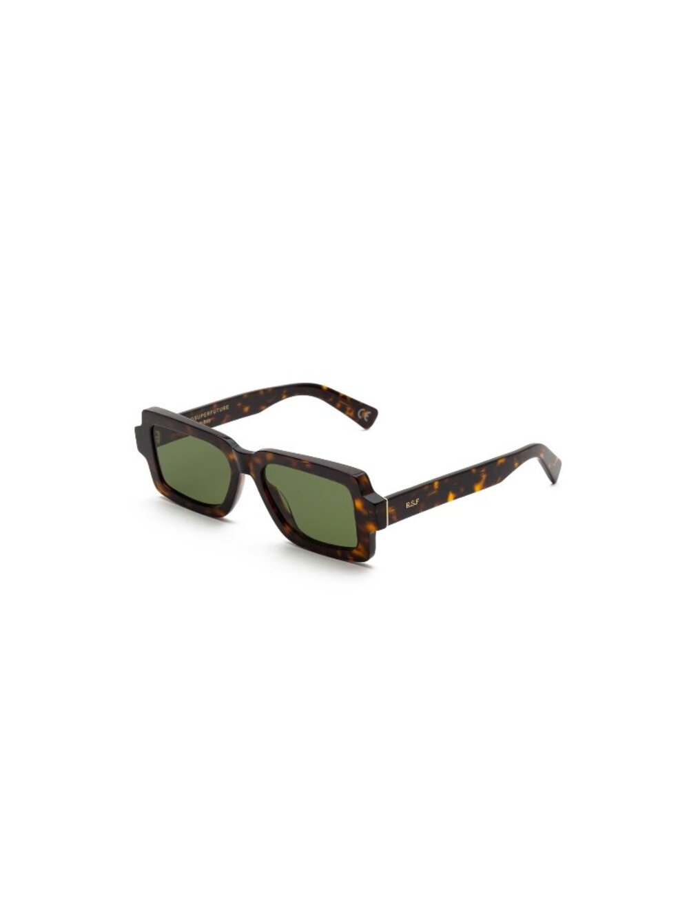 New Retrosuperfuture Unisex Sunglasses Havana Rectangle Green Lens Acetate Frame
